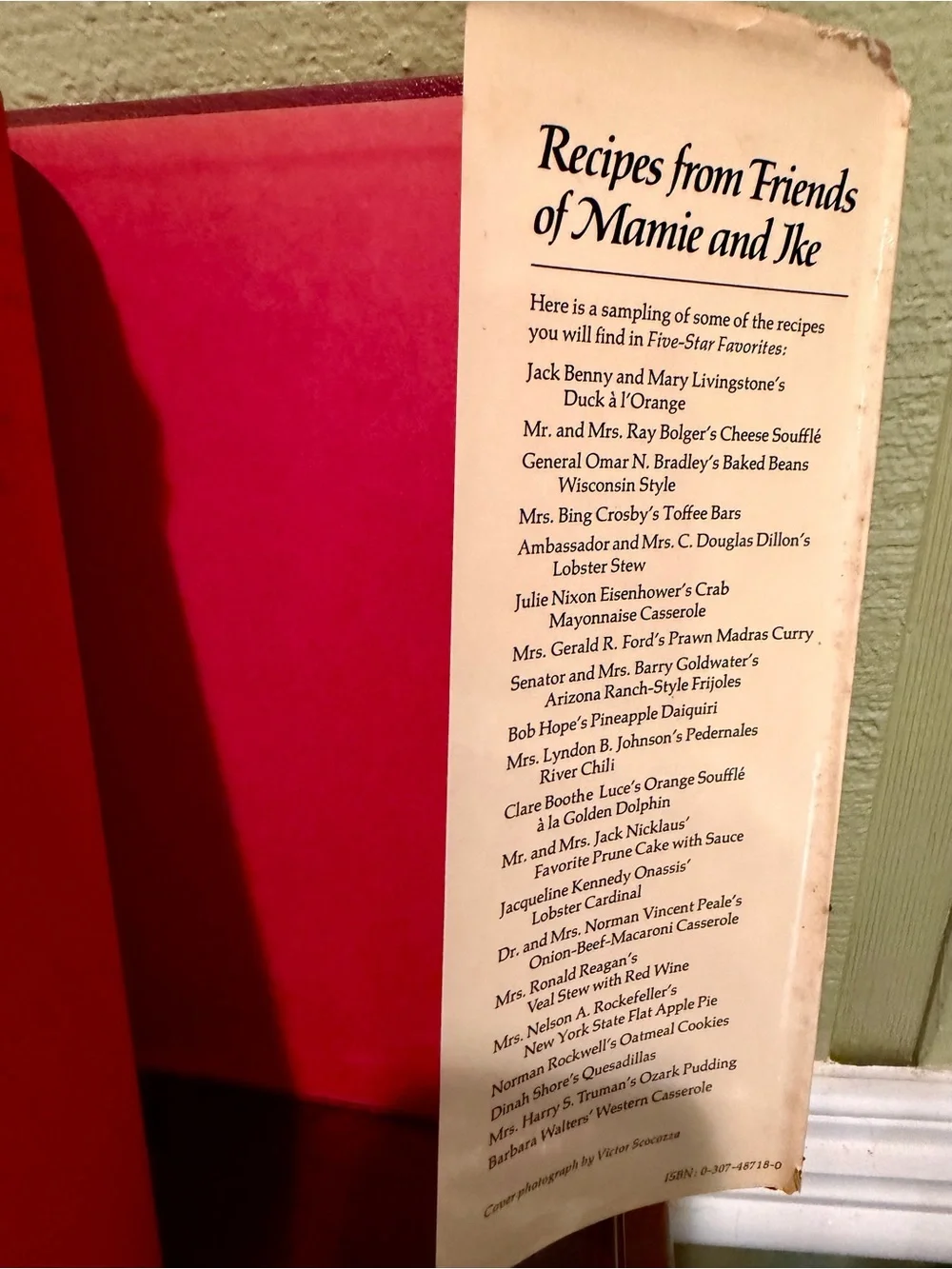 Five-Star Favorites Recipes from Friends of Mamie & Ike Eisenhower HC DJ 1974